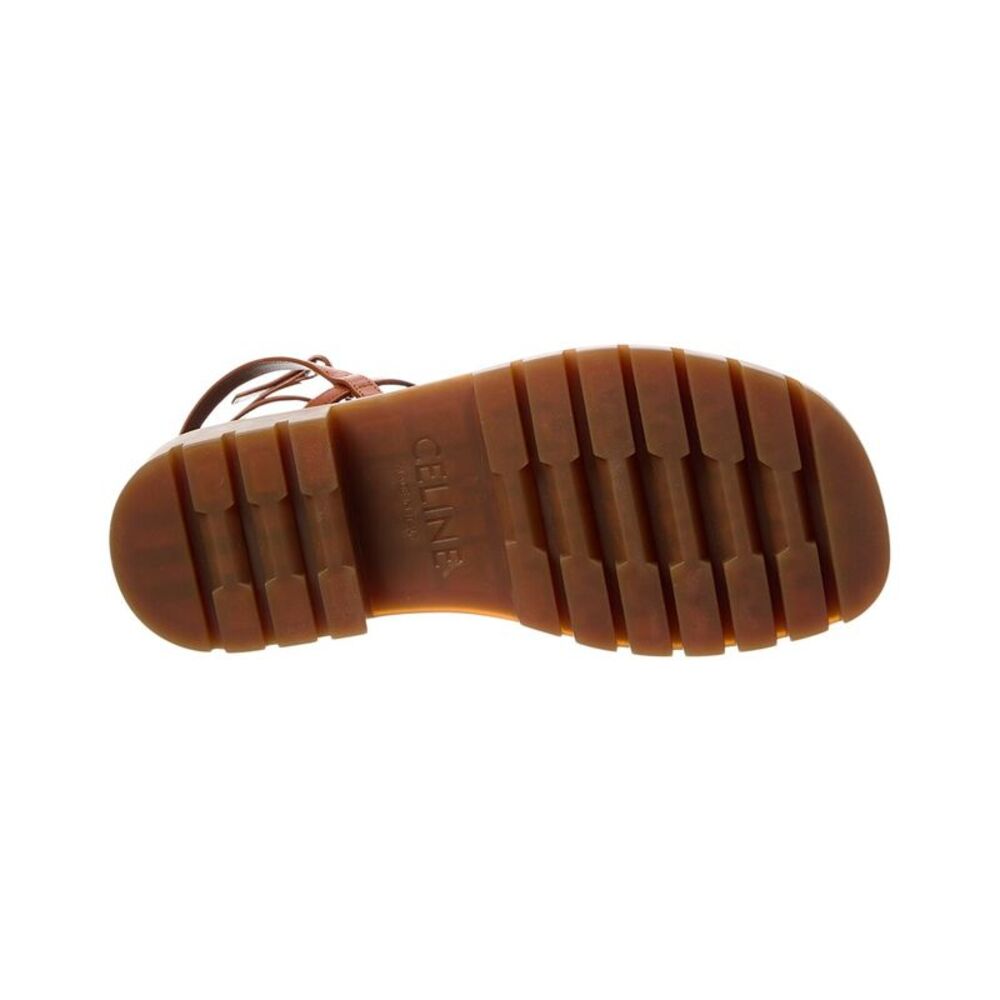 Celine Clea Strappy Leather Sandal, Brown - Picture 4 of 5